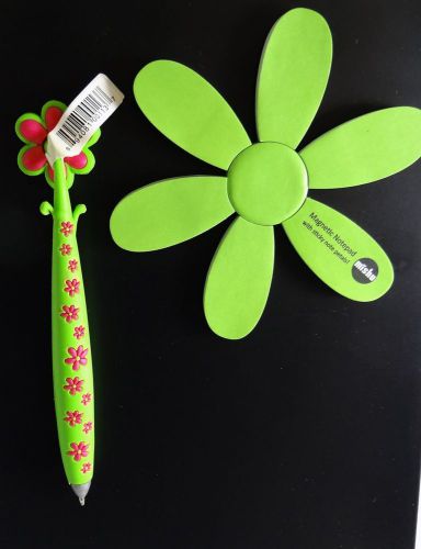 Mishu Magnetic Notepad Sticky Note Flower Petals Lime Green