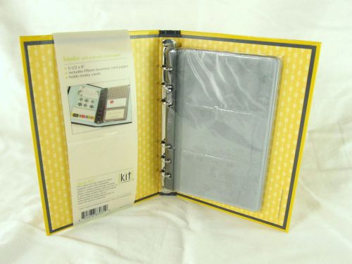 Office 6 hole business card binder 5.5 x 8&#034; starter pack of 15 pages 90 card kit for sale