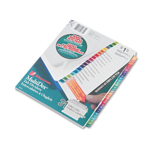 Multi-Dex Quick Reference Index, Assorted Color 31-Tab, Letter, 31/Set