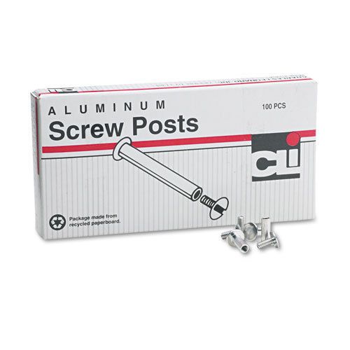 Post Binder Aluminum Screw Posts, 3/16&#034; Diameter, 1/2&#034; Long, 100/Box