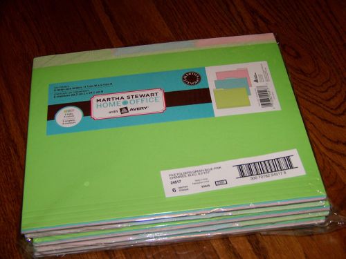 20 Packs of 6 (120 pieces)  Martha Stewart AVERY Office File Folders Pastel  NEW
