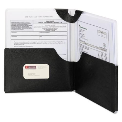 Smead 87926 big pocket lockit folders, 8 1/2 x 11, black, 5 per pack for sale