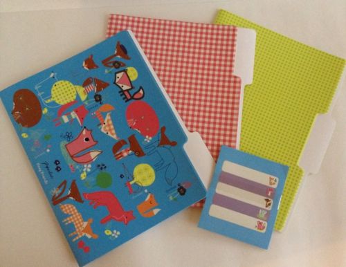 Lot Paperchase Foxy Friends 12 Pk File Folders Pack Tab Stickers UK Design Kids