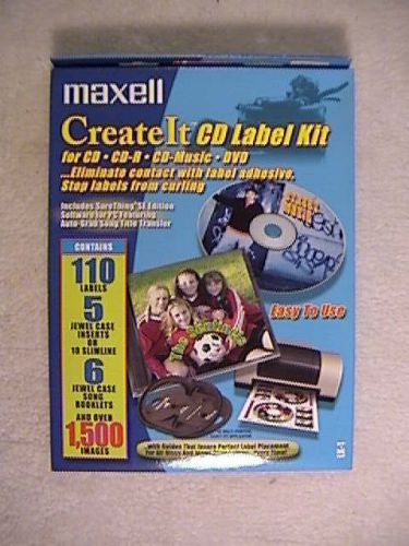 Maxell createit label kit for cd, dvd &amp; disk labels new in box for sale