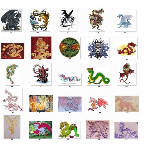 30 Square Stickers Envelope Seals Favor Tags Dragons Buy 3 get 1 free (d2)
