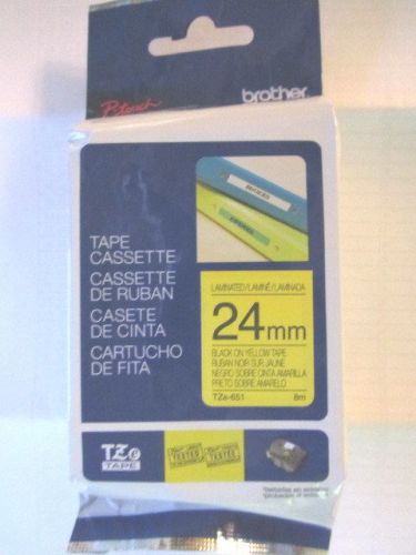 PT tape for Brother TZ651 TZe651 24mm black on yellow PT2730 PT330 PT1650 PT2200