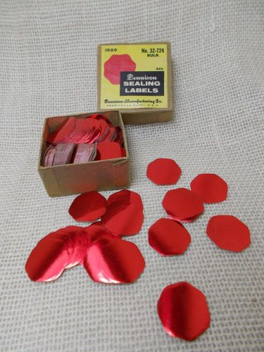 Vtg Dennison Sealing Labels  Red Foil   NOS  box of 1000