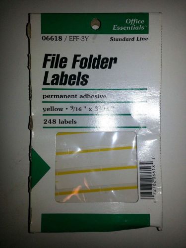 Office Essentials - File Folder Labels - 248 ct - Yellow Color - New!!