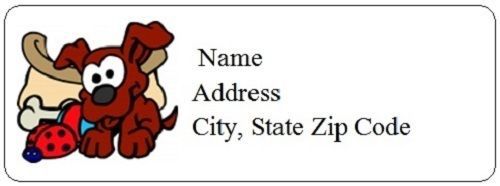 30 Personalized Cute Dog Return Address Labels Gift Favor Tags (dd67)