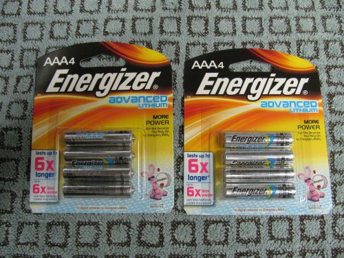 (8) Brand New Sealed  AAA Energizer ADVANCED Lithium Batteries FAST SHIPPING