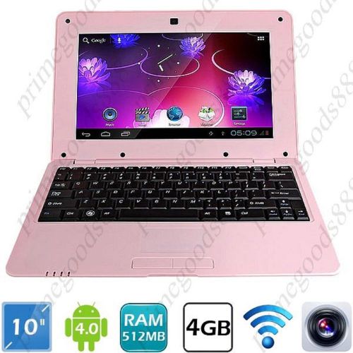 10&#034; Android 4.0 4GB Netbook Laptop Notebook  WiFi Camera Pink Free Shipping
