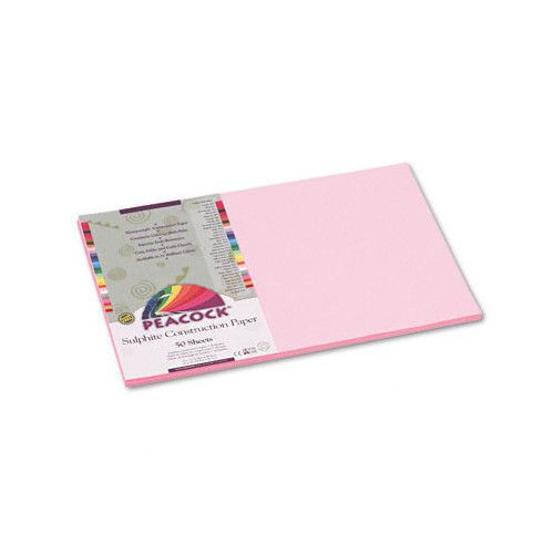 Pacon Corporation Peacock Sulphite Construction Paper, Rigid, 12 x 18 Pink