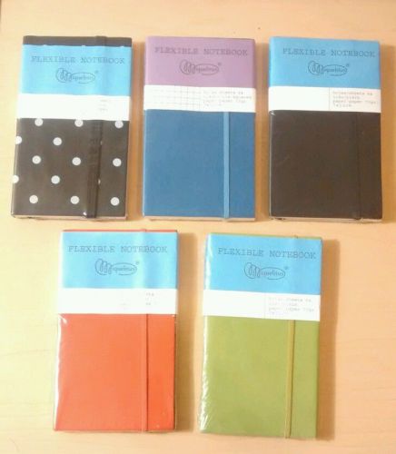 Lot of 5 Miquelrius 64 sheet Flexible Notebooks 70 gr 7 x 12 cm
