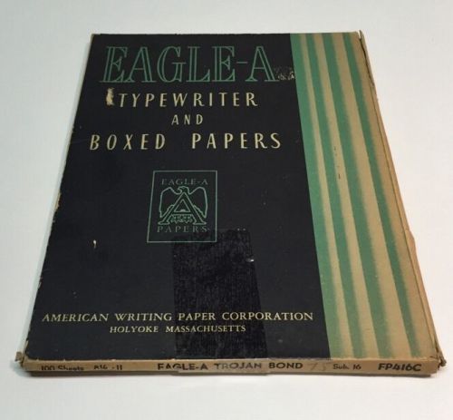 Vintage Eagle-A Typewriter Paper Sheets 8 1/2&#034; X 11&#034; White Trojan Bond