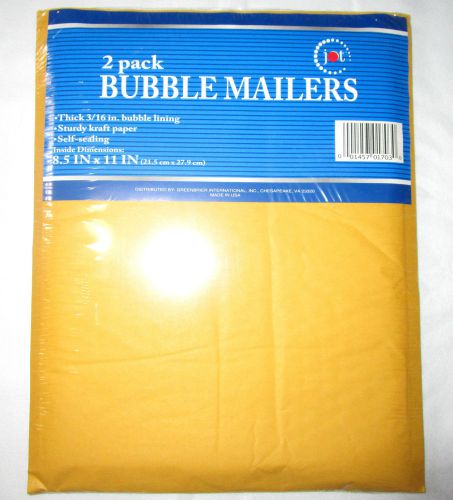 Quality 2 pack bubble mailers envelopes brown paper kraft self sealing 8.5 x 11