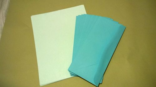 Blue writing paper and blue envelopes
