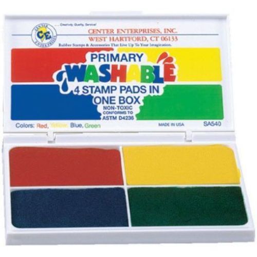 Primary Colors Stamp Pad; Washable Ink- Red  Blue  Green  Yellow; no. CE-SA540