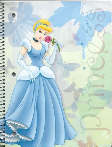 Disney princess cinderella spiral note book school office supply wide rule paper for sale