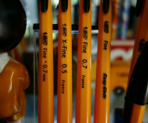 4 black bic orange pens most beautiful rare &amp; collectible! for sale