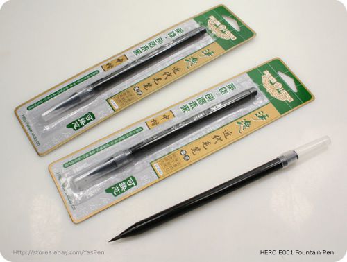 Lot of 3 HERO Pen Chinese Calligraphy Brush Flexible Nib Ideal for Autograph Art