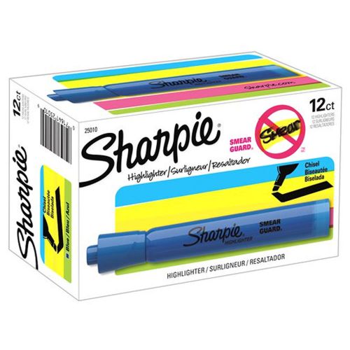 Sharpie Accent Blue Marker Tank-Style Highlighter 1 Box