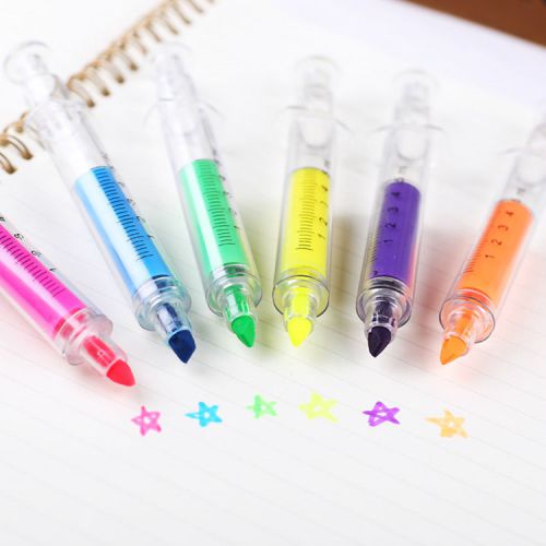 1pc Fluorescent Needle Tube Highlighter Marker Nite Writer Pen Office Stationery