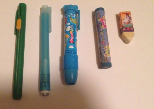 5 New And Used Pen Erasers Lot Animals Hello Kitty School  Elementary Stationery