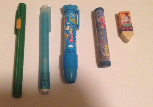 5 New And Used Pen Erasers Lot Animals Hello Kitty School  Elementary Stationery