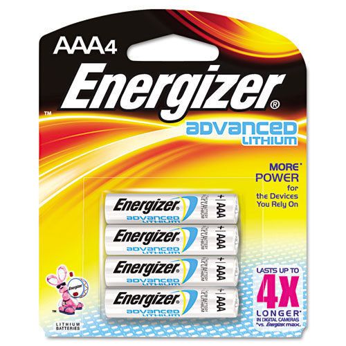 Energizer Advanced Lithium Batteries, AAA, 4/Pack, PK - EVEEA92BP4
