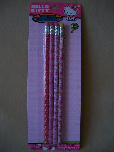 Sanrio Hello Kitty Pack Of 4 Wood Pencils Made By Horizon Group, NEW IN PACKAGE!