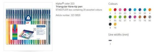 Staedtler triplus color 323 triangular barrel - genuine pens - for sale
