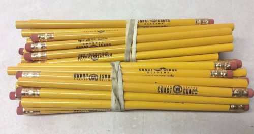 Lot of 48 No.2 Standard Size Pencils Made with Real Wood-US Coast Guard Logo(#10