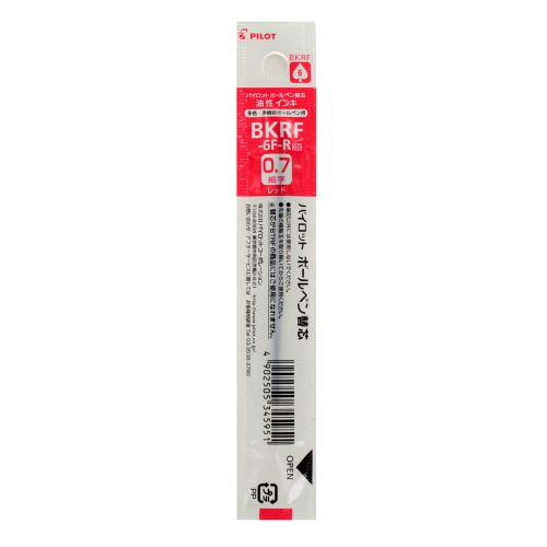 Pilot bkrf-6f dr. grip 4+1 mult ballpoint pen refill, 0.7mm, red ink, each for sale