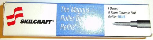 NEW Skilcraft Blue Ink refills Magnus Gel Pens 0.7mm Ceramic Ball LOT OF 4 BOXES