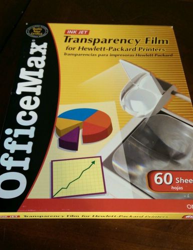 OfficeMax Inkjet Color Transparency Film, HP Printers W/Removeable Strips 59