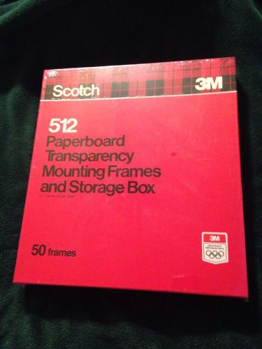Scotch 3M 512 Paperboard Transparency Mounting Frames &amp; Storage Box 50 ct SEALED