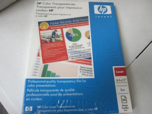 HP Pack of Fifty (50) Laser Color Transparency Sheets Letter Size 8.5 x 11 5 mil