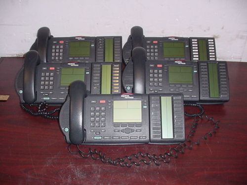 ONE LOT OF 5 Nortel Networks M3904 Office Phones NTMN34GA70 w/Nortel NTMN37BA70