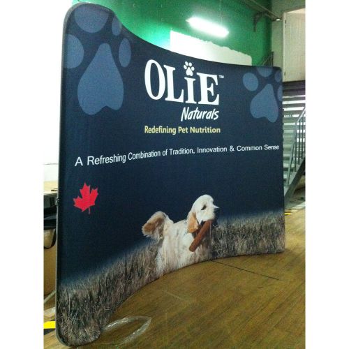 Easy tube pop up tension 10ft curved fabric display wall (graphics included) for sale