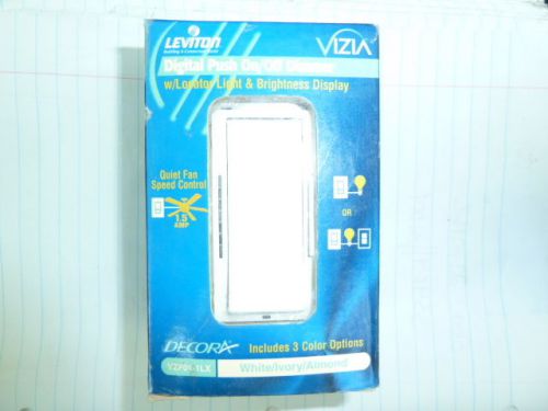 Leviton vzf01-1lx vizia 1.5-amp digital fan speed control dimmer switch white for sale
