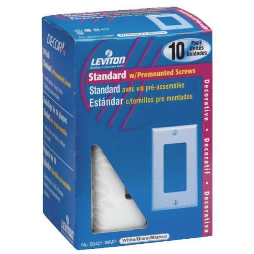 Leviton m24-80401-wmp 10-pack decorator wall plate-10pk wh 1g dec plate for sale
