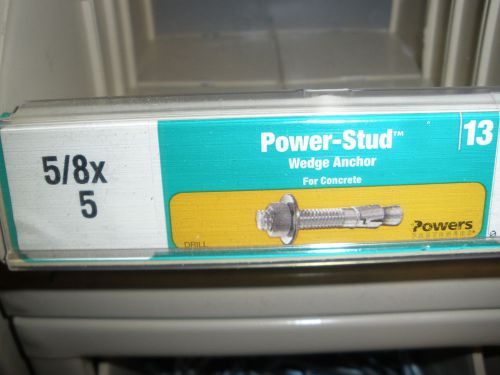 Powers  power stud 5/8&#034; X 5&#034; zinc concrete wedge anchors (10) pcs. 5/8-11