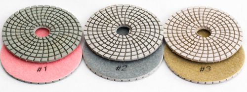 Diamond polishing pad 4 inch set  &#034;new&#034; 3 step system granite concrete stone for sale