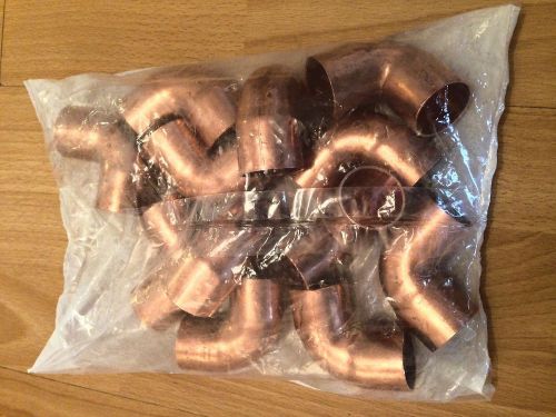 Bag of 12pc 1&#034; (1-1/8&#034; OD) Copper Fitting 90 Degree Elbow CxC Mueller Industries