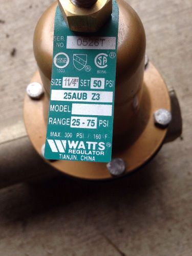 Watts 1 1/4&#034; Pressure Reducing Valve Model # 25 AUB Z3 25-75 PSI