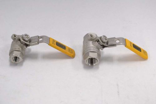 LOT 2 RED-WHITE ASSORTED 2000CWP BALL VALVE STAINLESS 1/4IN 1/2IN NPT B331770