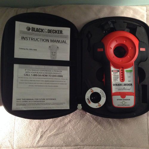 Black And Decker Bulls Eye Auto Laser Level Stud Finder BDL100S Case &amp; Manual