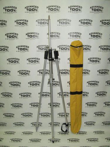 New AT&amp;E Aluminum Elevating Bipod &amp; Prism Pole, Case Leica Sokkia Topcon Trimble