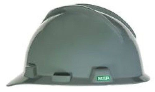 Msa 475364 gray v-gard slotted hard hat cap with fastrac ratchet suspension for sale