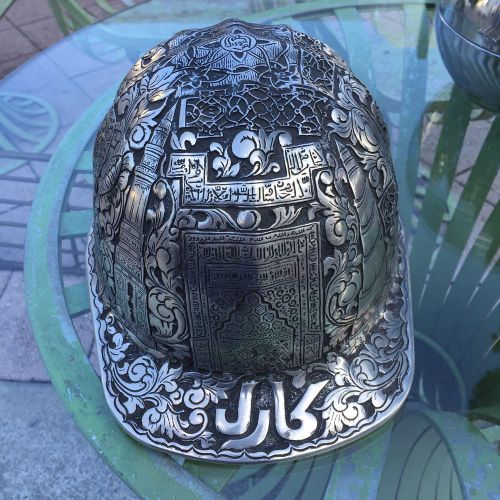 Used aluminum engraved carved hard hat construction safety for sale